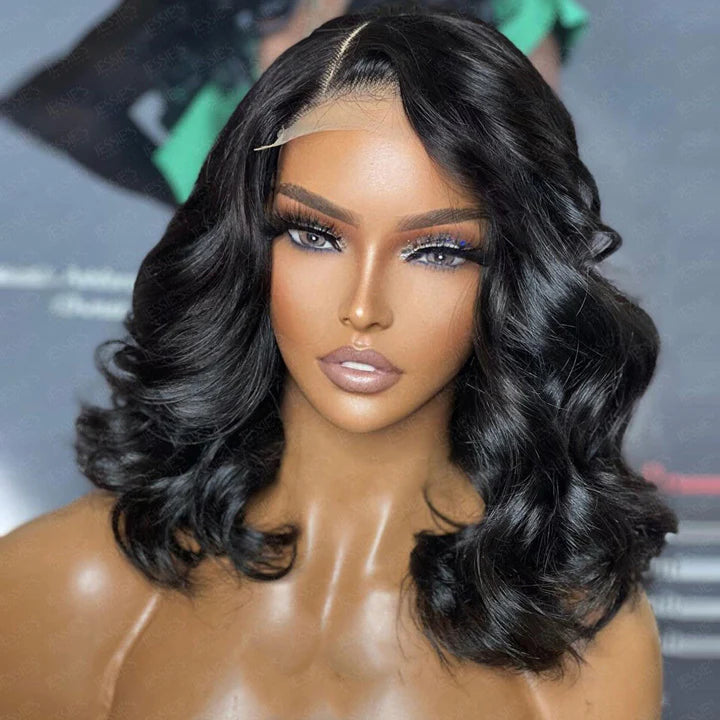 Short Brazilian Body Wave Bob Wig Wavy 13x4 Lace Front Human Hair Wigs