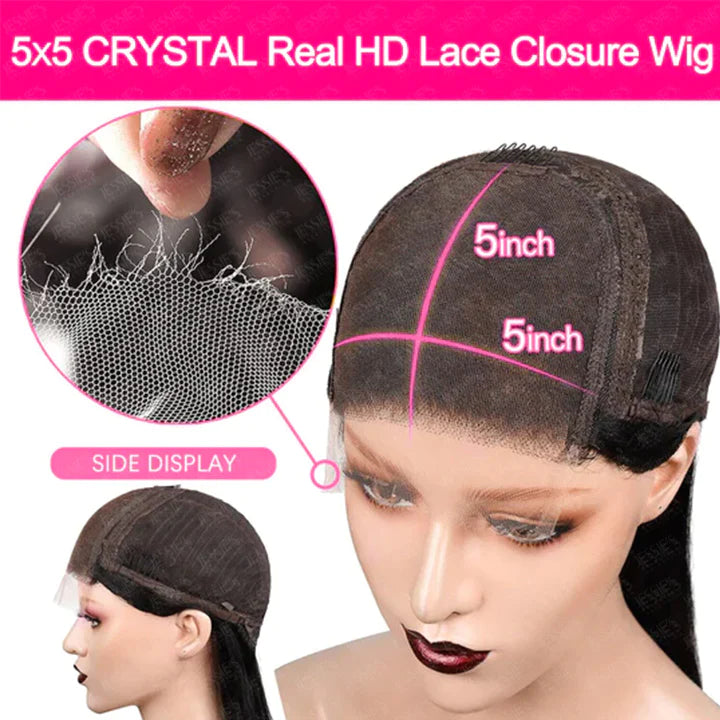 Glueless Invisible HD Lace Straight Short 13x4 Lace Front Bob Wig 5x5 Bob Human Hair Wigs