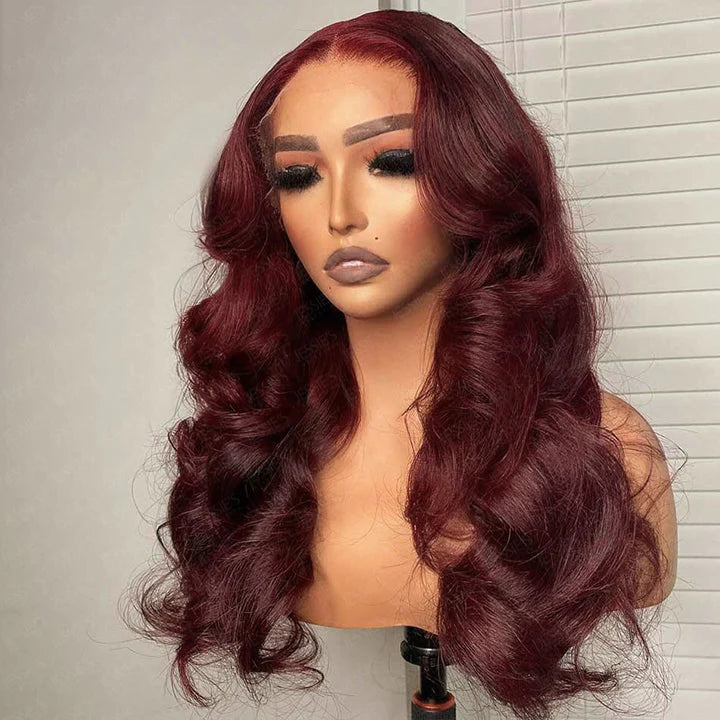 99J Color Body Wave 13x4 Lace Front Wig Glueless Human Hair Wig