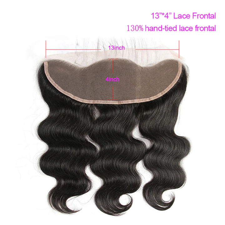 Body Wave Hair 3 Bundles With 13x4 Frontal Single Invisiable Knots Human Hair Bundles With Lace Frontal