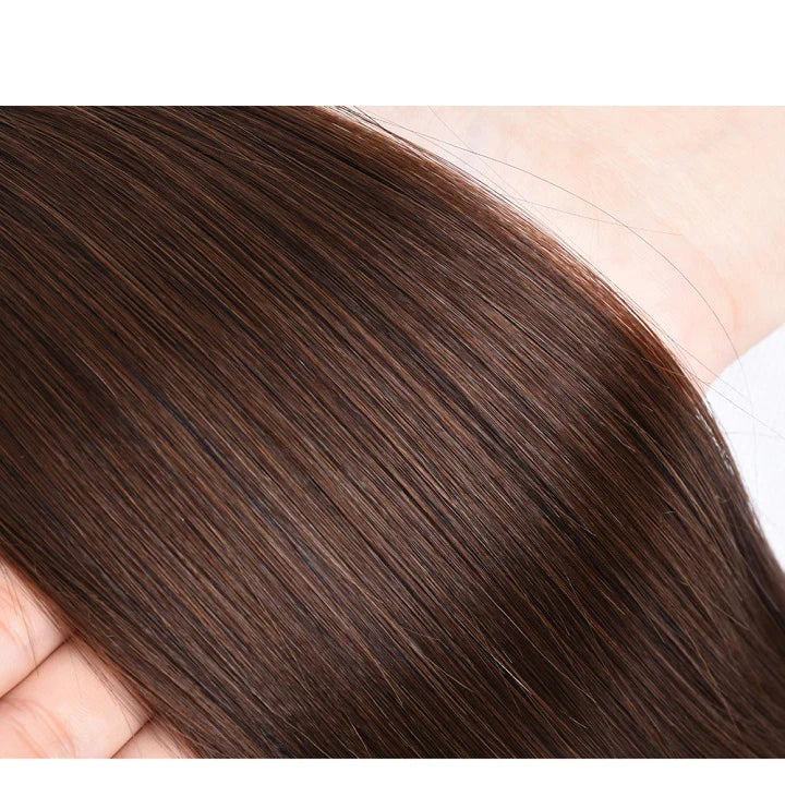 #4 Light Brown Straight Hair Weave 3 Bundles Brazilian Human Hair Extension