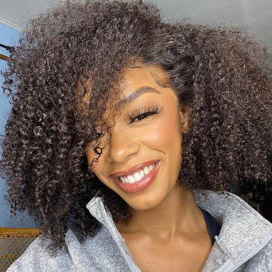 Glueless Invisible HD Lace Afro Kinky Curly 13x4 Lace Front Bob Wig 4x4 Lace Bob Human Hair Wig