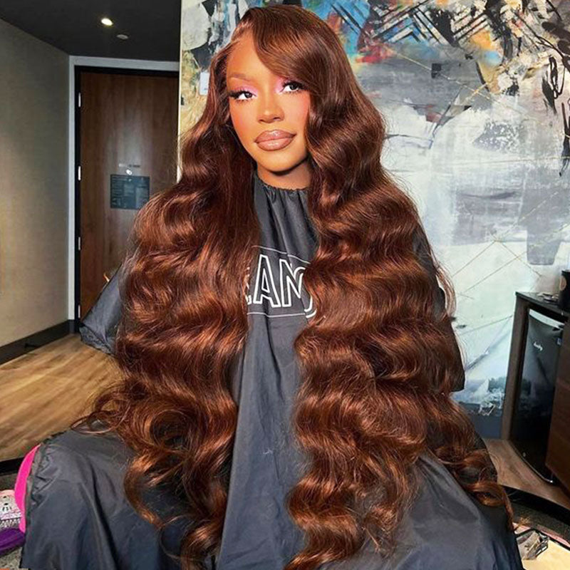 Chestnut Dark Brown Color Wig Glueless Lace Front Closure Wig Body Wave Hair 13x4/13x6 Free Part