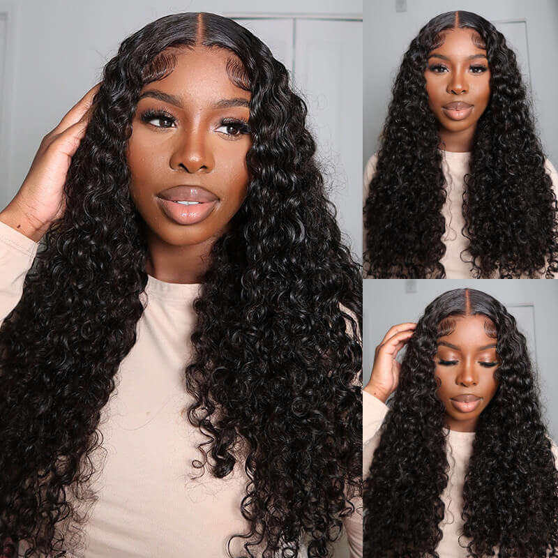 HD 5x5 Lace Closure Jerry Curly Real Glueless Wig Pre Plucked Natual Black Human Hair Wigs